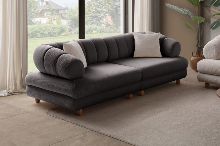 Atelier Del Sofa Gloria - Sofá de 3 Plazas Antracita